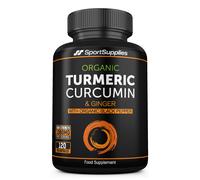 Organic Turmeric Capsules High Strength and Black Pepper with Active Curcumin with Ginger 1380mg - Advanced Tumeric - Each 120 Veg Capsule