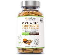 Organic Turmeric Curcumin 1380mg with Organic Black Pepper & Ginger - 120 Vegan Capsules, High Strength, Certified Organic, Non-GMO, Gluten Free