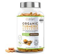Turmeric and Black Pepper Capsules | 1440mg Dose | 120 Tablets | 2 Month Supply | 2 A Day | Herbal Supplements | High Strength Curcumin | VitaBright Organic Tumeric Supplement