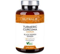 Turmeric & Black Pepper 1420mg - High Strenght Complex - Organic Turmeric Curcumin Ginger - Supplement Powder in Capsules - 120 Vegan Organic Capsules Nutralie