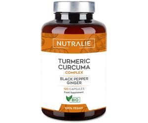 Organic Turmeric Curcumin with Black Pepper & Ginger - 1420mg High-Strength Vegan Capsules (120)