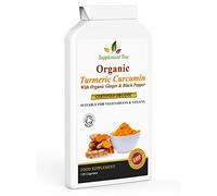 Organic Turmeric Curcumin with Organic Ginger & Black Pepper 120 Capsules | Highest Potency Tumeric Supplement | Soil Association Certified