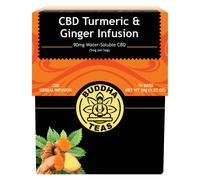 Organic Turmeric Ginger Infusion with Hemp Extract - 18 Bleach Free Tea Bags