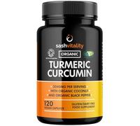 Organic Turmeric High Strength 2040mg Capsules with Black Pepper & Ginger - Advanced Turmeric Curcumin | 120 Vegan Capsules | Certified Organic | UK Made Sash Vitality Joint, Immunity Support