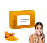 Organic Turmeric & Kojic Acid Handmade Soap Bar for Face, Body and Inner Thigh - Brightening Dark Spot Appearance, Deep Cleansing Moisturizing with Collagen, Gentle for Sensitive Skin (1 PCS)