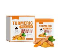 Organic Turmeric Soap Bar for Face & Body - All Natural Dark Spot Corrector with Ko/ji Acid & Lemon, Brightening Facial Cleanser, Moisturizing & Deep Cleansing for All Skin Types (1 PCS)