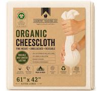 Organic Unbleached Cotton Cheesecloth, GOTS Certified Muslin Cloth for Straining & Cooking, Reusable Kitchen Filter, 1.5m x 1.0m