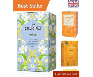 Organic Vata Tea - 20 Sachets of Caffeine-Free Relaxation - Chamomile & Ginger