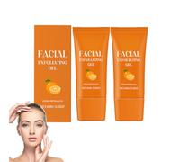 Organic Vitamin C & Orange Enzymes Exfoliating Gel for Face and Body, Gentle Purifying Facial Scrub with Brightening Effect, Hydrating Deep Cleansing for All Skin Types, Anti-Aging (2 PCS)
