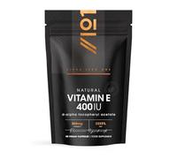 Organic Vitamin E 400iu - Plant Based from Sunflower Seed Oil & Cassava Root - 60 Vegan Capsules - Resealable and Recyclable Pouch by Alpha01