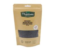 Organic Whole Black Peppercorns-Certified Organic, Non-GMO, Vegan, No Additives, No Preservatives, Resealable Bag by Thames Organic 500g