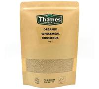 Organic Wholemeal Couscous - Nutritious and Flavorful - No Additives, No Preservatives, Raw, Vegan, and Non-GMO - Perfect for Salads, Stews, and Side Dishes - Thames Organic 1kg
