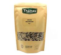 Organic Wild Rice Mix - Camargue Red Rice, Wild Rice, Long Grain Brown Rice, Raw, Vegan, GMO-Free - No Additives or Preservatives - Nutritious, Flavorful, and Sustainable - Thames Organic 1kg