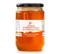 Organic Wildflower Honey - Pure, Unheated, Single Source - Rich Taste & Natural Flavour - 100% Raw & Unprocessed - Premium Quality, Sustainably Harvested (900, Wildflowers)