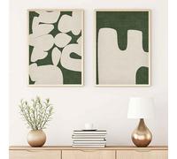 organic wooden 20x30cm balance wall decor frame set in green and white