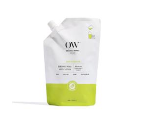 Organic Works Bergamot Hand & Body Lotion - 500 ml 99.99% Natural 24hr Calming & Moisturising with Aloe Vera,Orange Peel Oil & Shea Butter-Suitable for Dry Skin,Protective Care for Soft & Supple Skin
