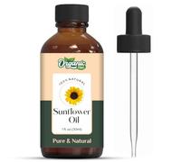 Organic Zing Sunflower Oil 30 ml (1.01 fl oz) - High Linoleic Cold Pressed Carrier Oil for Facial Serums, Massage Formulations & Universal DIY Blending