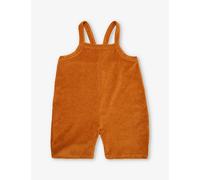 Organic Zoo Orange Cropped Terry-towelling Organic-cotton Dungarees 1-4 Years 1-2