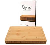 Organicook Luxury Large Wooden Chopping Board - Non-Slip Feet, Bamboo Chopping Board, Wood Cutting Board, Butchers Block, Easy Clean, Thick 40x30x3cm, Fair Trade