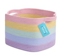OrganiHaus Baby Storage Basket, Bathroom Storage Basket, Cotton Rope Basket for Baby Room Decoration, Storage Basket for Books and Toys 35 x 23, Rainbow