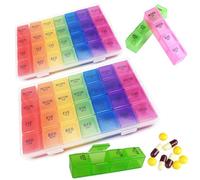 Organiser 7 Day 4 Times A Day,High Capacity Weekly Pill Box, with 28 Copartments to Hold Plenty of Medication,Vitamins and Supplements(2pcs)
