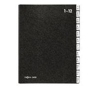Organiser Folder 1-12 12 Sections Black
