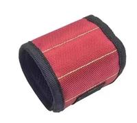 Organiser for Holding Screws Tool Kit Belt Household Strong Magnets Adsorbent Nails Drilling Bits Wrist Men Gadgets Bag Toolbox Organiser(3 Rows-Red)