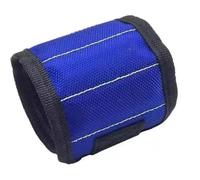 Organiser for Holding Screws Tool Kit Belt Household Strong Magnets Adsorbent Nails Drilling Bits Wrist Men Gadgets Bag Toolbox Organiser(3 Rows-Blue)