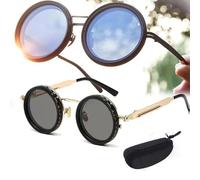Organismt Glasses,Vision Guard Sunglasses Adjustable Tint Polarized ND Filter with 1-9 Gear Control, HD UV Protection (Gold)