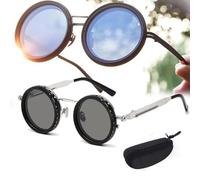 Organismt Glasses,Vision Guard Sunglasses Adjustable Tint Polarized ND Filter with 1-9 Gear Control, HD UV Protection (Silver)