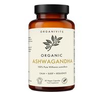ORGANIVITS Organic Ashwagandha Capsules | Pure Withania Somnifera Root | 60 Vegan Capsules | Balance, Calm & Resilience | No Fillers or Flow Agents | Soil Association Certified