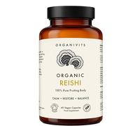 ORGANIVITS Organic Reishi Mushroom Capsules 500mg | 100% Pure Fruiting Body Ganoderma Lucidum | Adaptogenic Calm & Immune Support | Vegan Capsules | Soil Association Certified | No Mycelium or Fillers