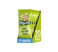 Organix Apple Organic Rice Cake Clouds Finger Food Snack 7+ Months, 4 x 18 g Bags Per Pack (5 Packs Total)