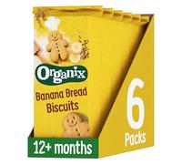 Organix Banana Bread Biscuit Toddler Snacks Shaped as Gingerbread Men 135 g (Pack of 6)