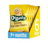 Organix Banana Rice Cake Clouds Baby Rice Cakes Finger Food Snack 7+ Months 40g (Pack of 6)