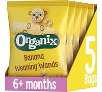 Organix Banana Weaning Wands, Organic Baby Snack, 6+ Months 25g (Pack of 5)