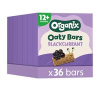 Organix Blackcurrant Organic Oaty Snack Bars Multipack, Toddler Snack 12+ Months, No Added Sugar, 6 x 23 g Bars Per Box (6 Boxes Total) - Packaging May Vary