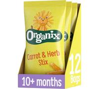 Organix Carrot Stix Multipack, Organic Toddler Snack, 3 x (4 x 15 g Bags)