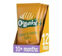 Organix Cheese & Herb Puffs Toddler Snack Puffs 10+ Months Multipack 4x15g (Pack of 3)