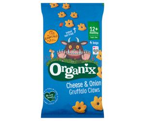 Organix Cheese & Onion Gruffalo Claws 12+ Months - 4 x 15g