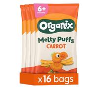 Organix Melty Carrot Puffs, Organic Baby Snack 4 x (4 x 18 g Bags)