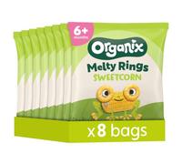 Organix Melty Sweetcorn Rings, Organic Baby Snack, 20 g (Pack of 8)