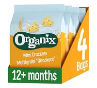 Organix Mini Crackers Multigrain 'Quackers' Sharing Bag, Toddler Snack, Made With Wholegrains 80 g (Pack of 4)