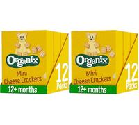 Organix Mini Organic Cheese Crackers, Toddler Snack, 12+ Months, Multipack, 4 x 20 g Packs Per Box (3 Boxes Total) (Pack of 2)