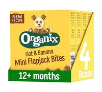 Organix Oat & Banana Flapjack Bites, 4 x (4 x 20 g Bags)
