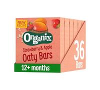 Organix Strawberry and Apple Organic Soft Oaty Snack Bars Multipack, Toddler Snack, No Added Sugar, 6 x 23 g Bars Per Box (6 Boxes Total)