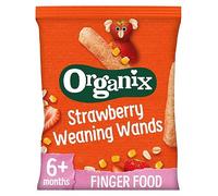 Organix Strawberry Weaning Wands Organic Baby Puffs 25g 6 months+