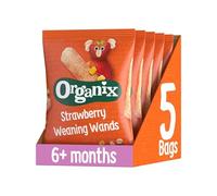 Organix Strawberry Weaning Wands, Organic Baby Snack, 6+ Months, Vegan, 25 g (Pack of 5)