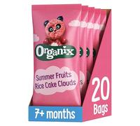 Organix Summer Fruits Rice Cake Clouds, Berry Flavoured Snack, Multipack, 4 x 18 g Bags Per Box (4 Boxes Total)