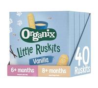 Organix Vanilla Organic Little Ruskits, Organic Baby Snack, 6+ Months, 10 x 60 g Ruskits Per Box (4 Boxes Total)